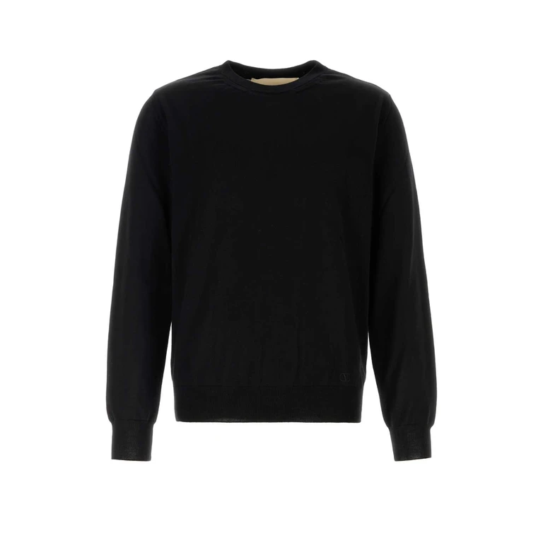 Valentino Garavani Black Wool Sweater Nero Virgin Maglie - Men