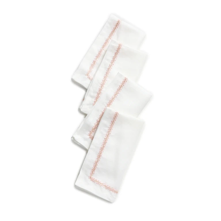 Kim Seybert Jardin Napkins Set of 4 White/Periwinkle One Size