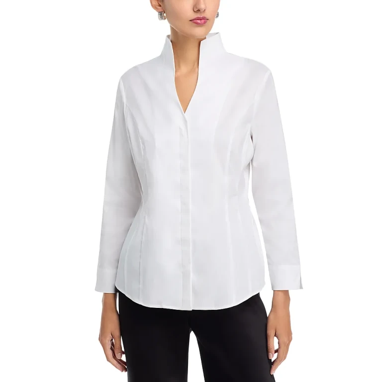 Misook Mandarin Collar Shirt