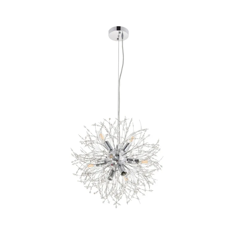 Chrome Eight Light Pendant from the Flores Collection