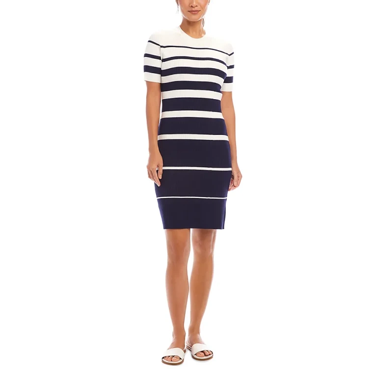 Karen Kane Stripe Ribbed Sweater Dress