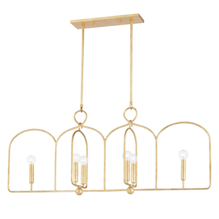 Mitzi Mallory 6-Light Kitchen Island Light in Gold Leaf