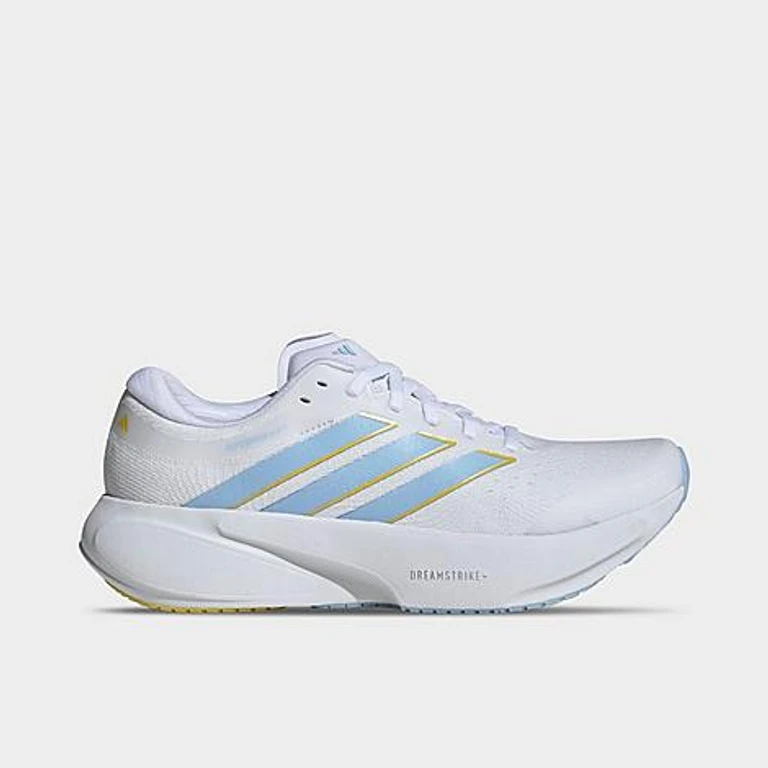 adidas Women's Supernova Rise 3 Running Shoes in Cloud White/Glow Blue/Yellow Size: 5.0
