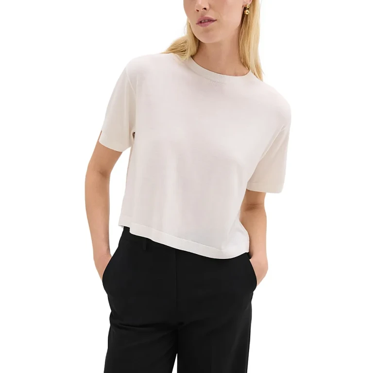 Theory Lightweight Wool Boxy Tee