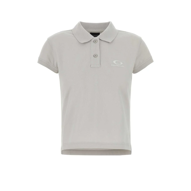 Balenciaga Light Grey Piquet Polo Shirt