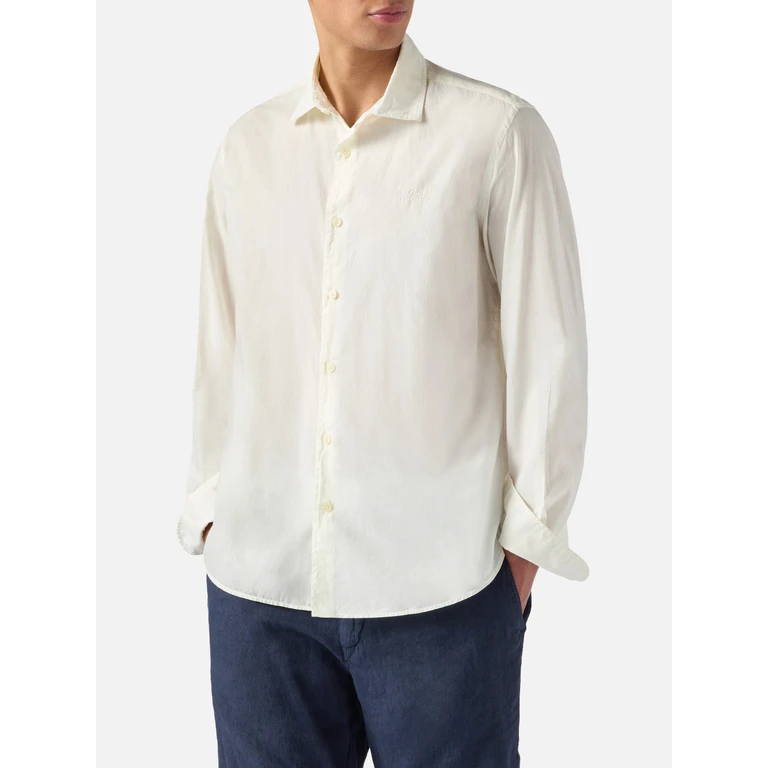 Mc2 Saint Barth Cream Chemise Shirt Pure Cotton White - Men