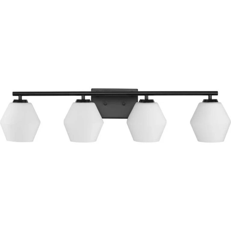 Matte Black Four Light Vanity from the Copeland Collection