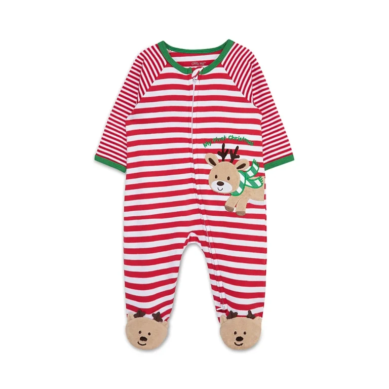 Little Me Boys' Reindeer Stripe Footie - Baby