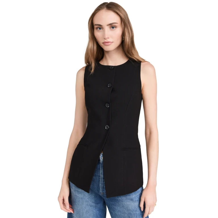 ALIGNE Leo Long Waistcoat Black 6