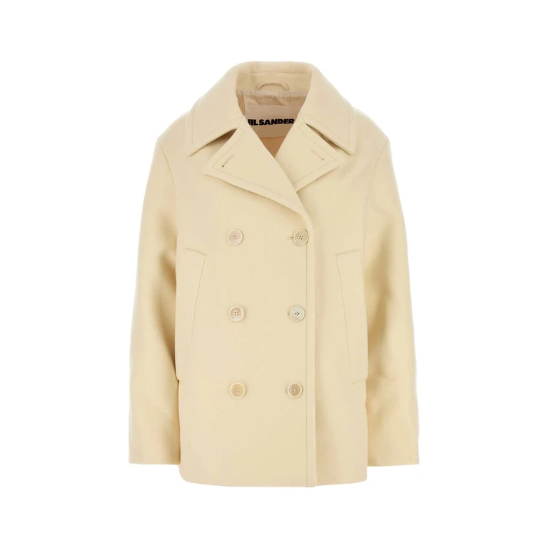 Jil Sander Cream Wool Coat Bone Exterior: Cappotti - Women