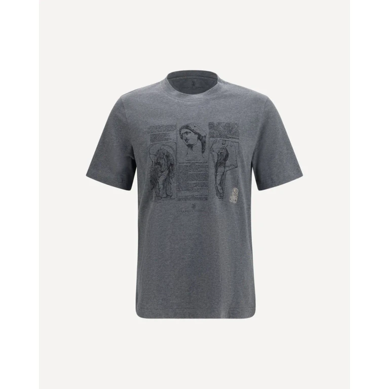Brunello Cucinelli T-shirt stampata in cotone