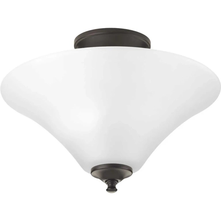 Antique Bronze Two Light Semi-Flush Mount from the Joy-Bravo Collection