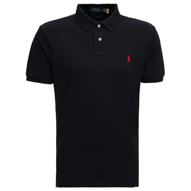 Polo Ralph Lauren Black Polo Shirt With Classic Collar And Pony Logo On The Front In Cotton For Men