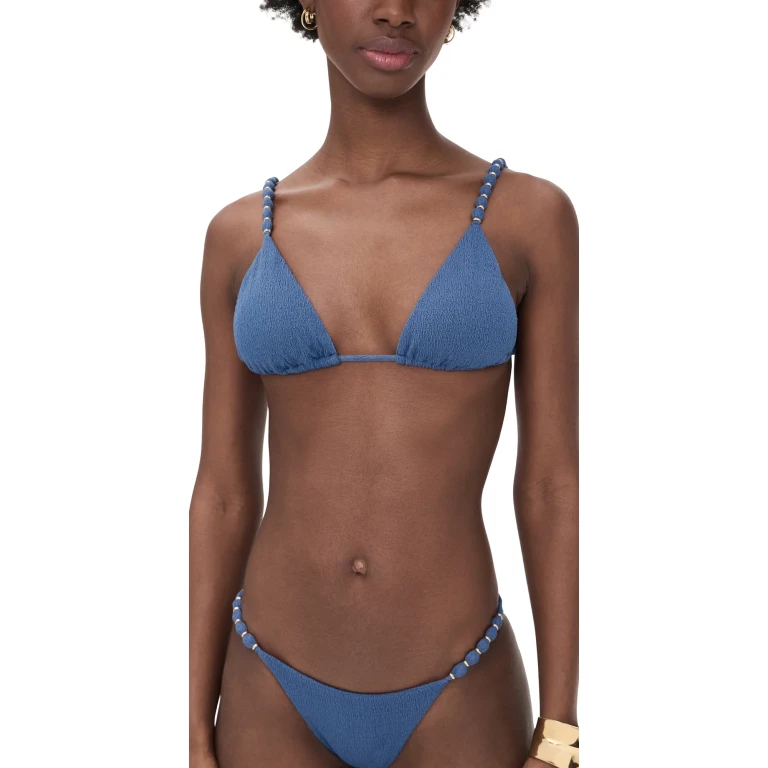 ViX Paula Hermanny Beads Tri Parallel Top Blue S