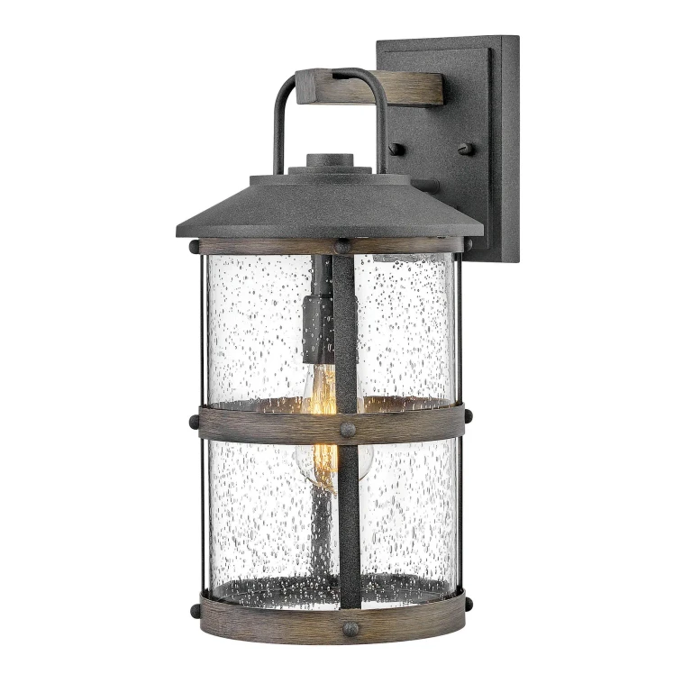 Aged Zinc LED Outdoor Lantern from the Lakehouse Collection