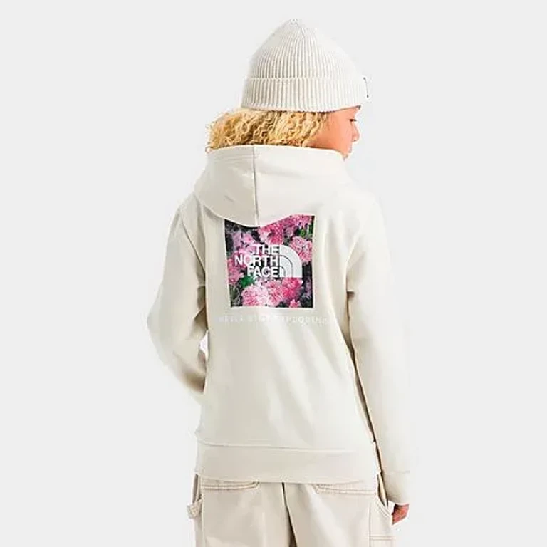 The North Face Big Kids Evolution Box NSE Graphic Pullover Hoodie in White Dune Size: XS