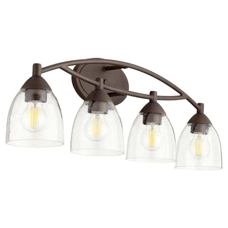 Quorum Barkley 4-Light 10" Bathroom Vanity Light in Oiled Bronze with