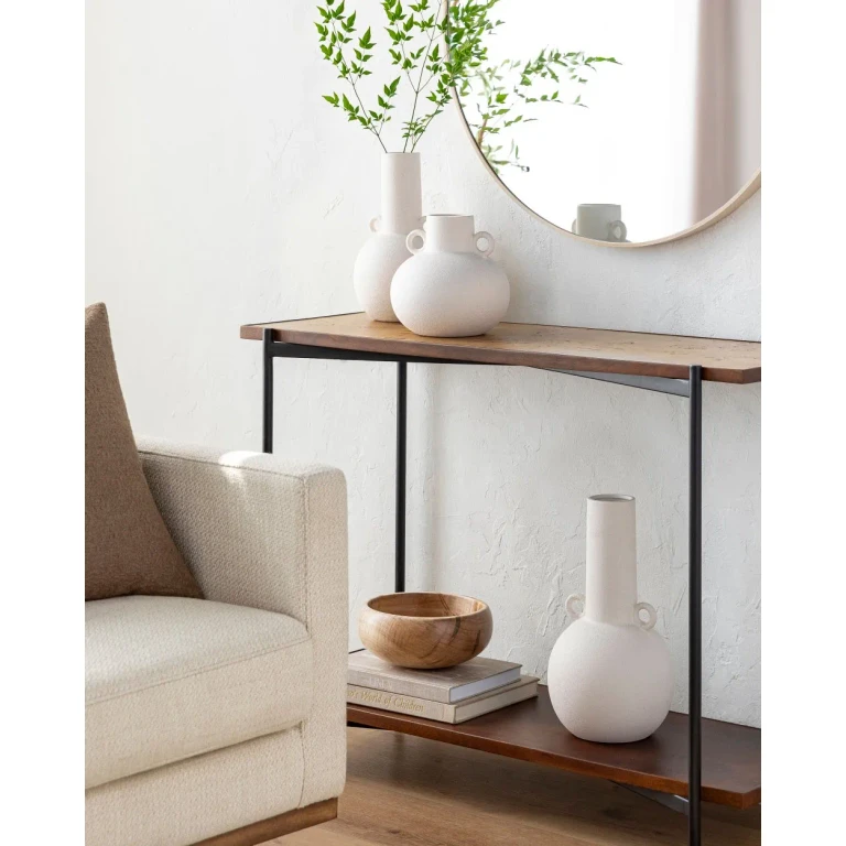 Acanceh White Ceramic Vase Set of 3