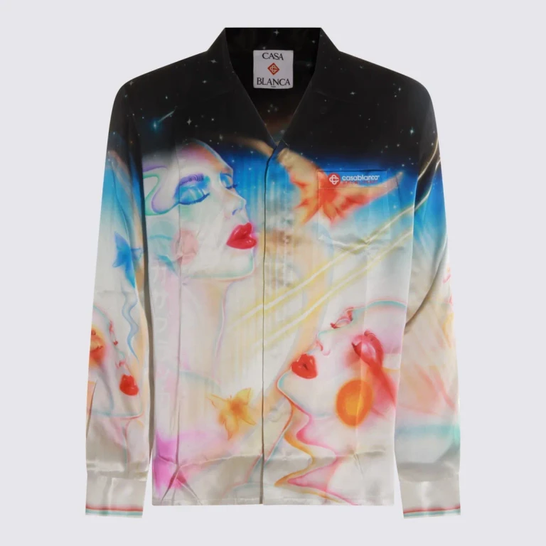 Camisa de seda multicolorida Burberry