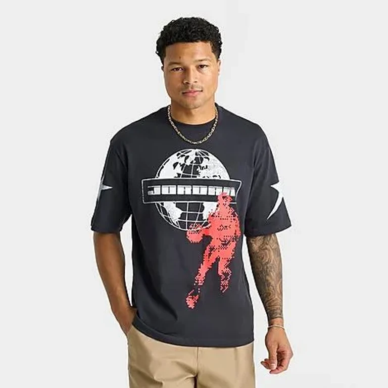 Jordan Men's Star Graphic T-Shirt in Off Noir Size: Small