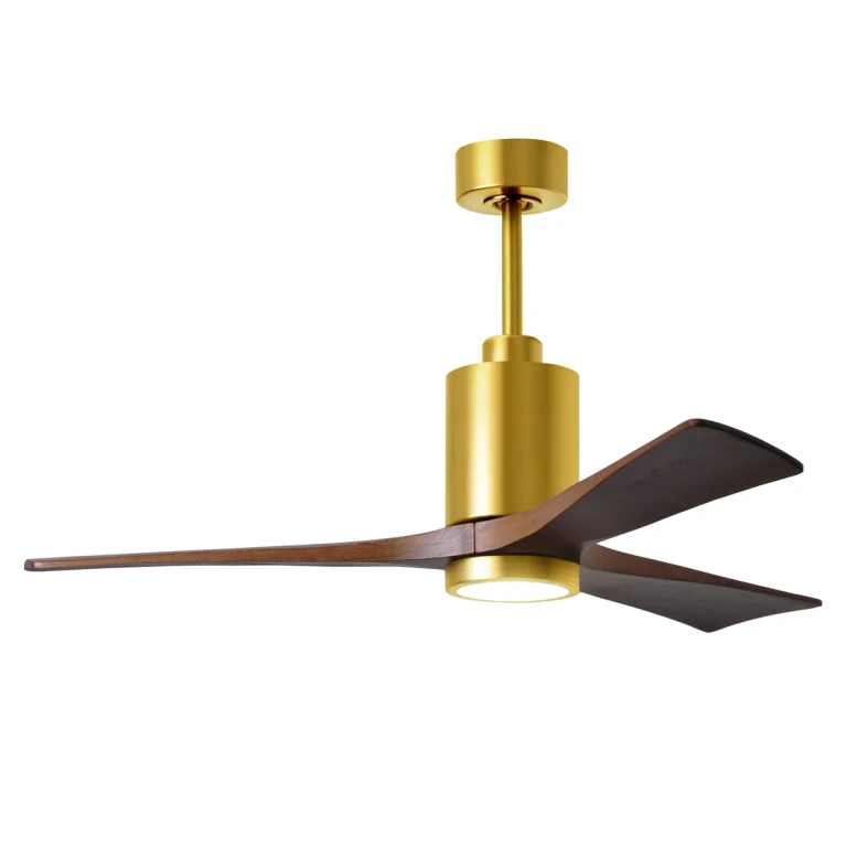 Patricia 6-Speed DC 52" Ceiling Fan w/ Integrated Light Kit in Brushed Brass with Walnut Tone blades