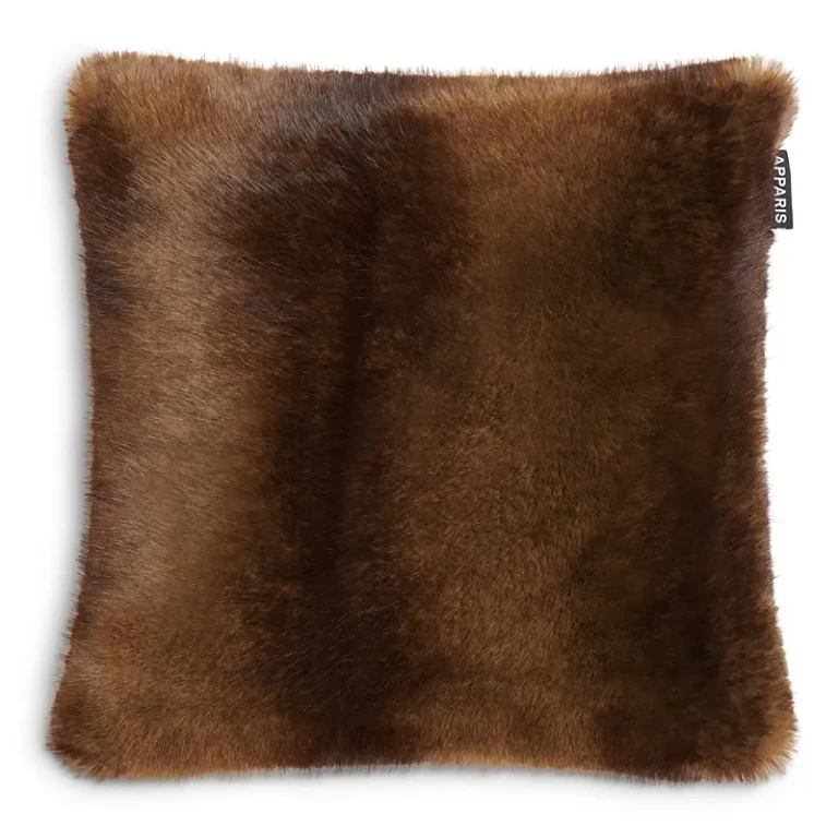 Apparis Brenn Mink Faux Fur Pillow, Square