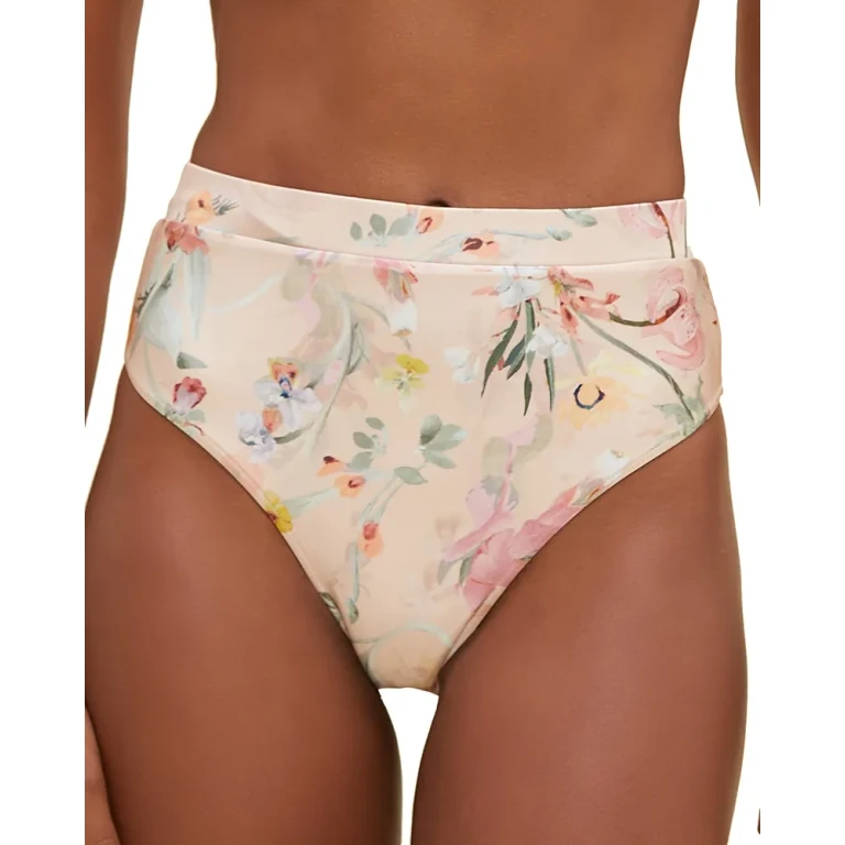PatBO Lily Floral Print High Rise Bikini Bottom