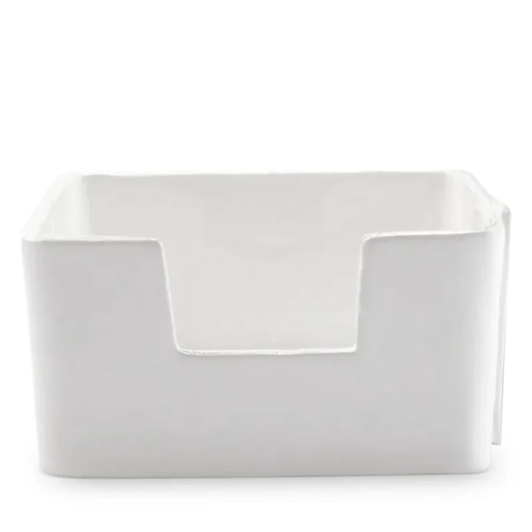 Vietri Melamine Lastra White Cocktail Napkin Holder