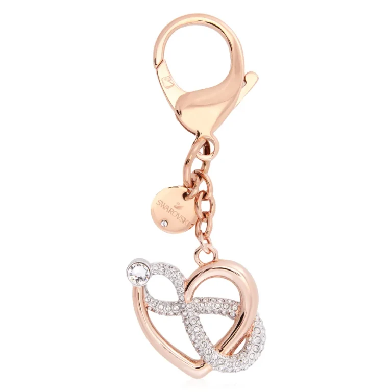 Swarovski Infinite Key Ring Bag Charm Rose Gold Shiny Multi