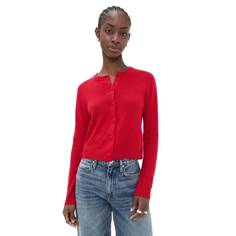 Velvet Nolie Cashmere Cardigan Red L