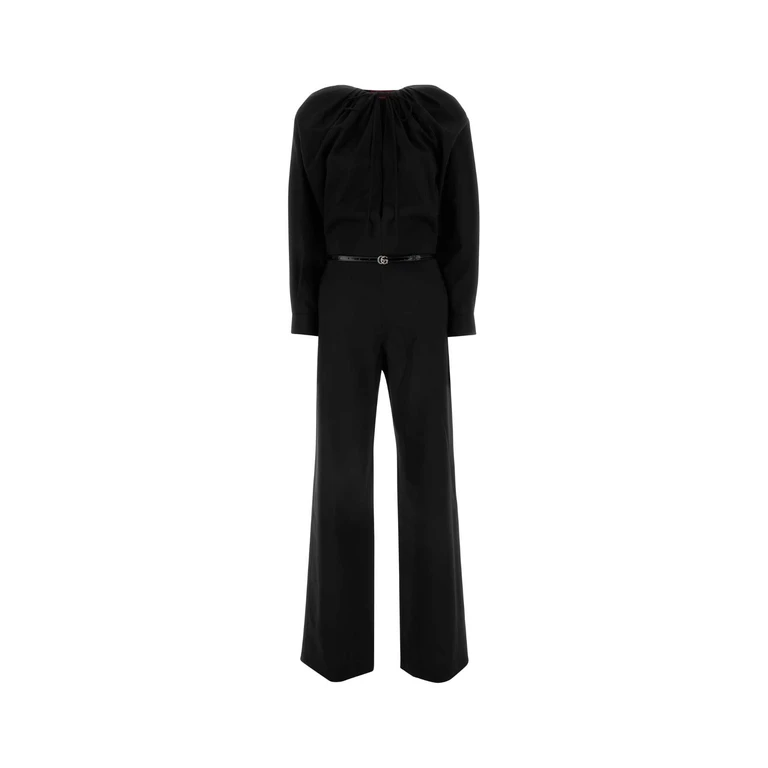 Gucci Black Stretch Wool Jumpsuit Tute - Women