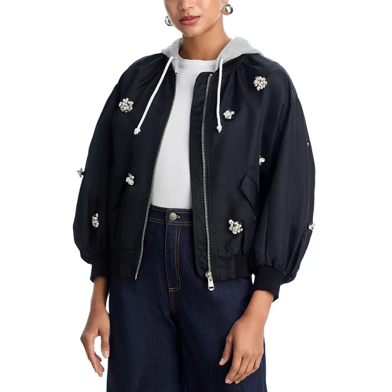 Cinq a Sept Hooded Embellished Jacket