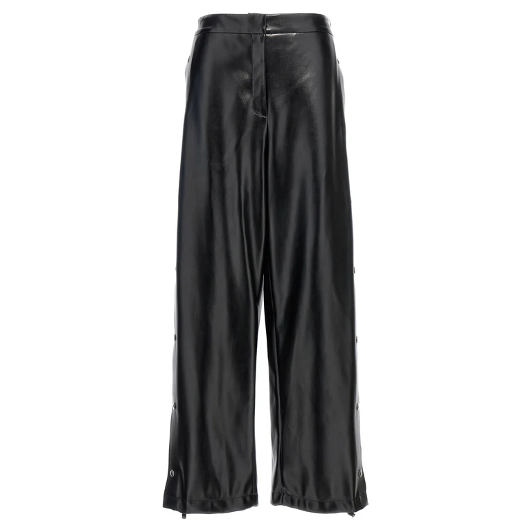Black Polyester Casual Pants - Women