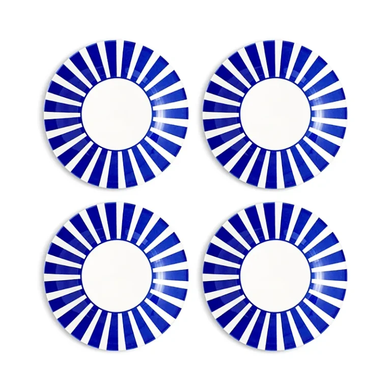 Spode Blue Italian Steccato Bold Stripe Tidbit Plates, Set of 4