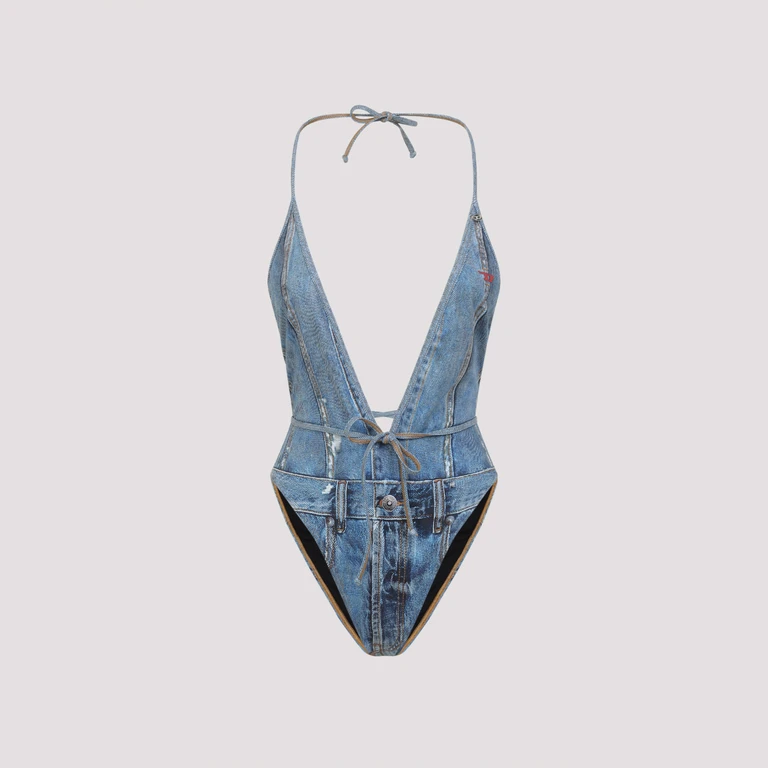 Diesel Kinsley One-piece Blue Polyester Elastane Swimwear - Women