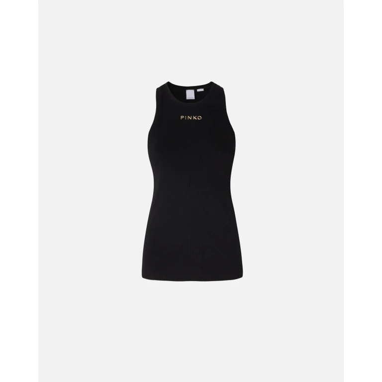 Pinko - Top côtelé à logo - XXS