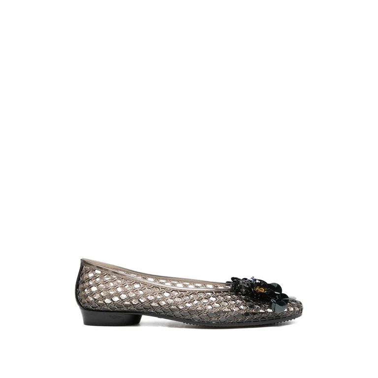 Heavenly Jelly Floral Appliqué Ballet Flats