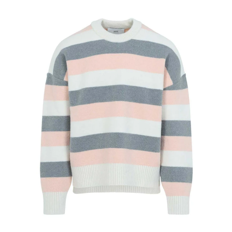 Ami Paris Pull Col Rond - Gris