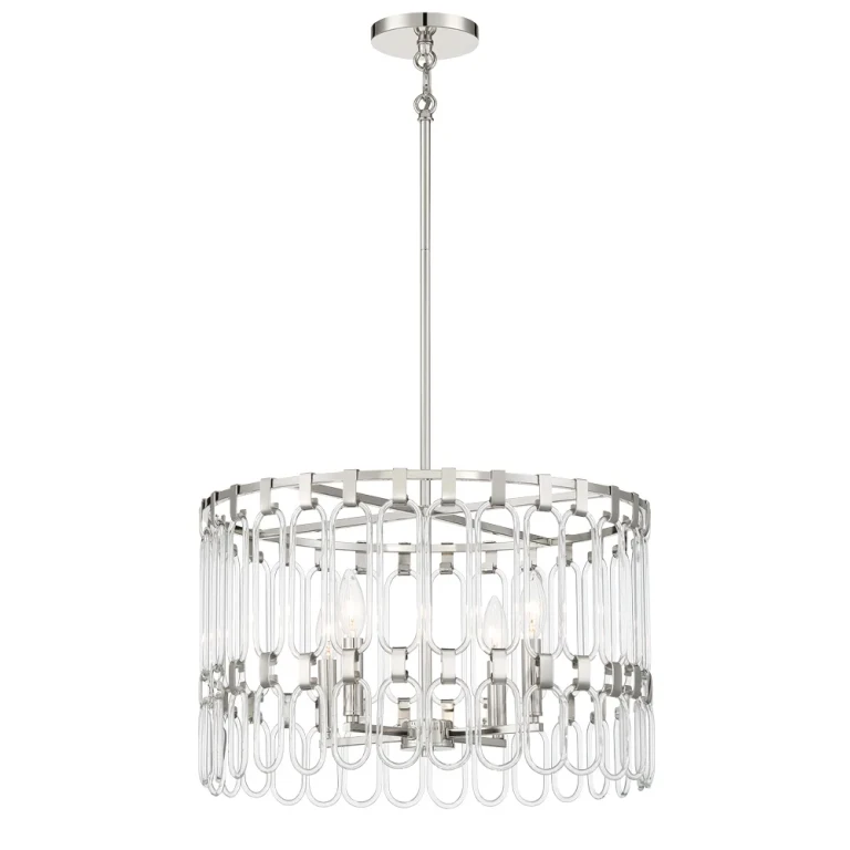 Polished Nickel Convertible Semi Flush Pendant from the Charming Collection