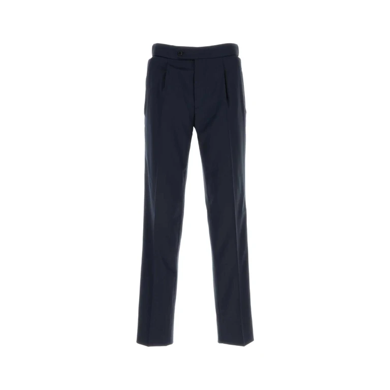Brioni Midnight Blue Stretch Wool Pant 4200 Exterior: Elastane Pantaloni - Men