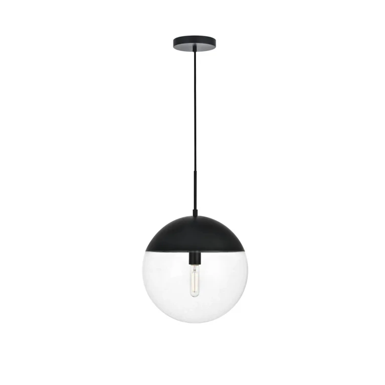 Black One Light Pendant from the Eclipse Collection