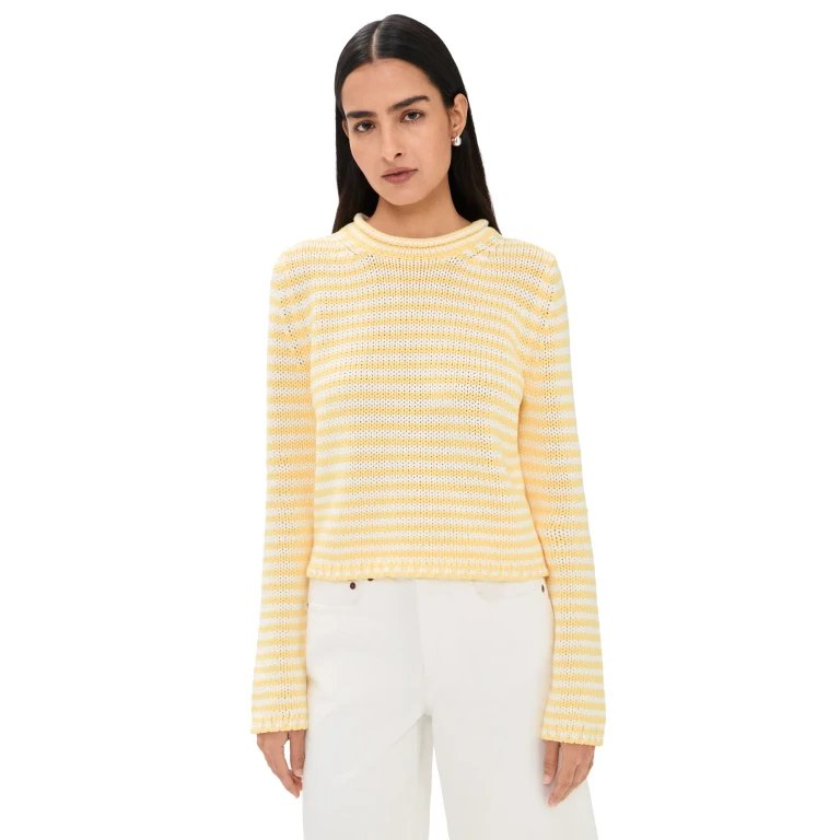 La Ligne Fine Stripe Mini Marina Sweater Sunshine/Cream S