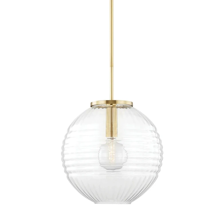 Aged Brass One Light Pendant from the Bay Ridge Collection