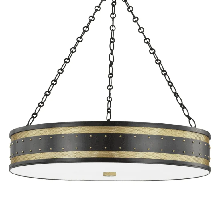Aged Old Bronze Six Light Pendant from the Gaines Collection