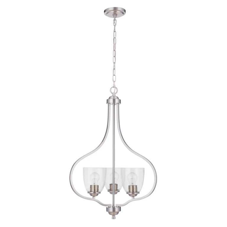 Serene 3-Light 23" Foyer Light in Brushed Polished Nickel