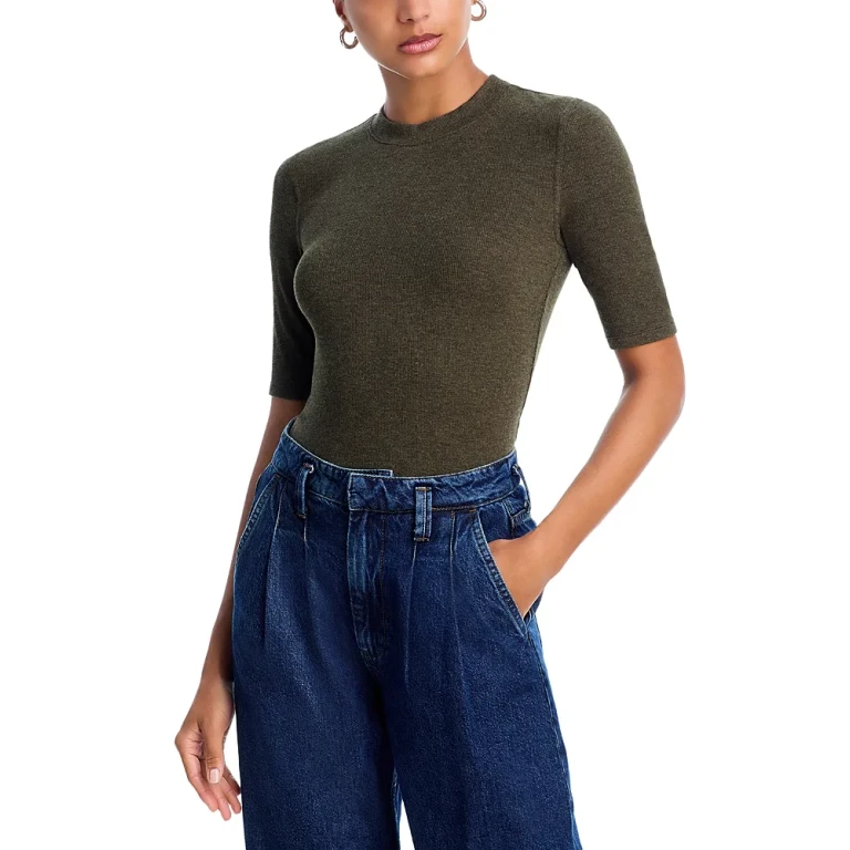 Frame The Heather Ribbed Crewneck Tee