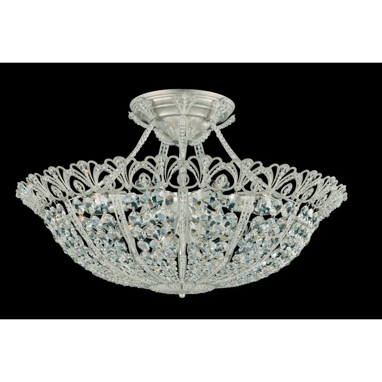 Rivendell 17-Light Semi-Flush Ceiling Light in Antique Silver