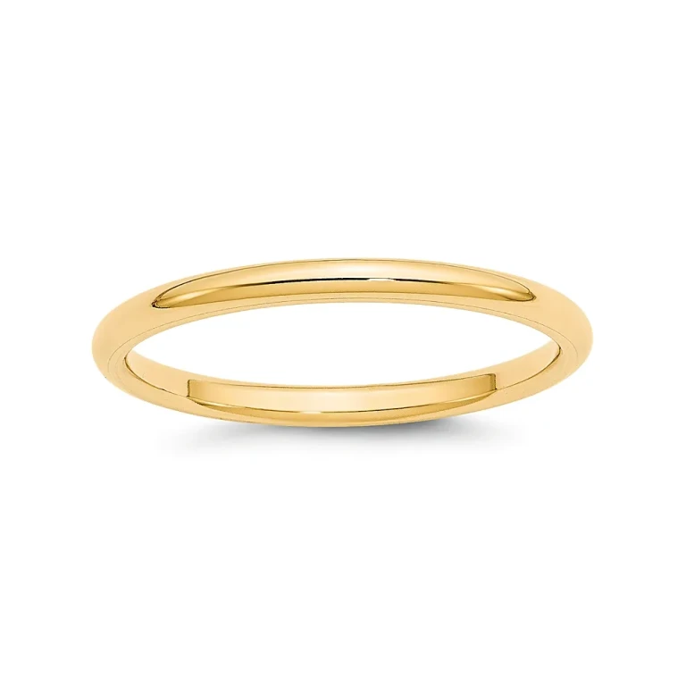 Men's 2mm Comfort Fit Band Ring in 14K Yellow Gold