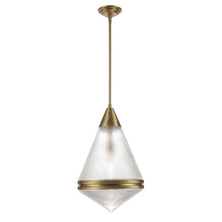 Natural Aged Brass One Light Pendant from the Hargreaves Collection