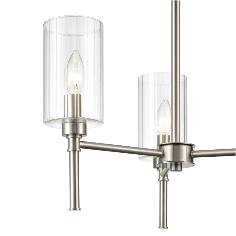 Brushed Nickel Three Light Chandelier from the Chastine Collection